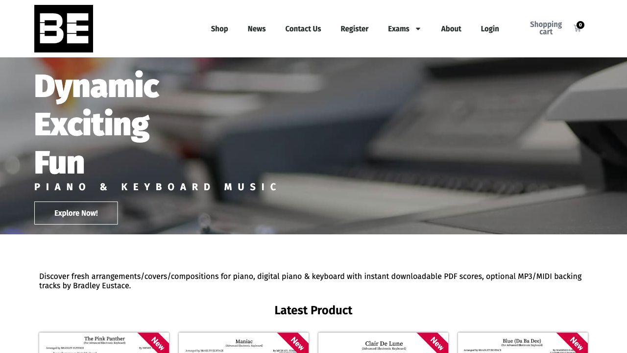 Desktop screenshot of the Bradley Eustace WordPress and WooCommerce website